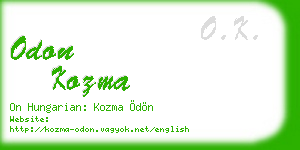 odon kozma business card