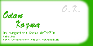 odon kozma business card